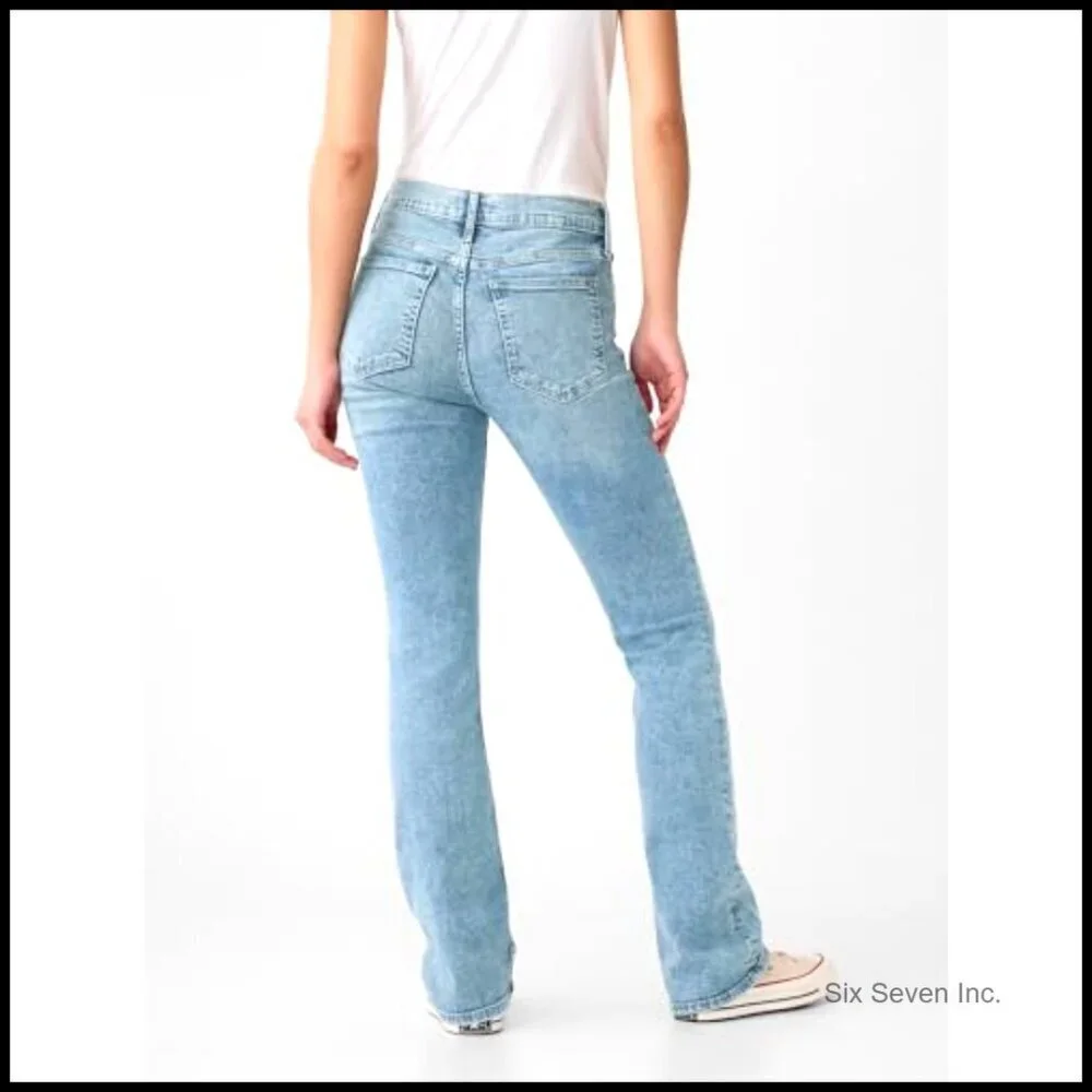 Baby Boot Cut Denim Jeans Classic Retro Y2K Style Flattering Fit